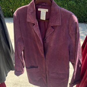 Jessica McClintock Purple leather Suit Jacket